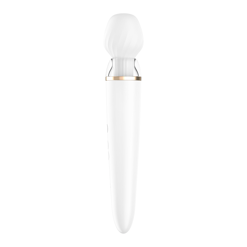 Satisfyer Double Wand-er Connect White App Kontrollü Ekstra Başlıklı Güçlü Titreşimli Masaj Aleti Vibratör