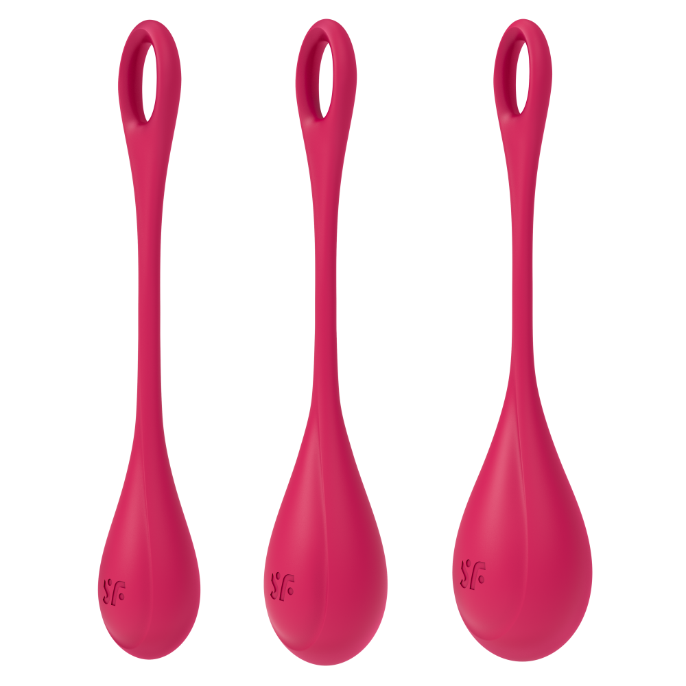 Satisfyer Yoni Power 1 Red Silikon 3 Adet Kegel Egzersiz Top Seti