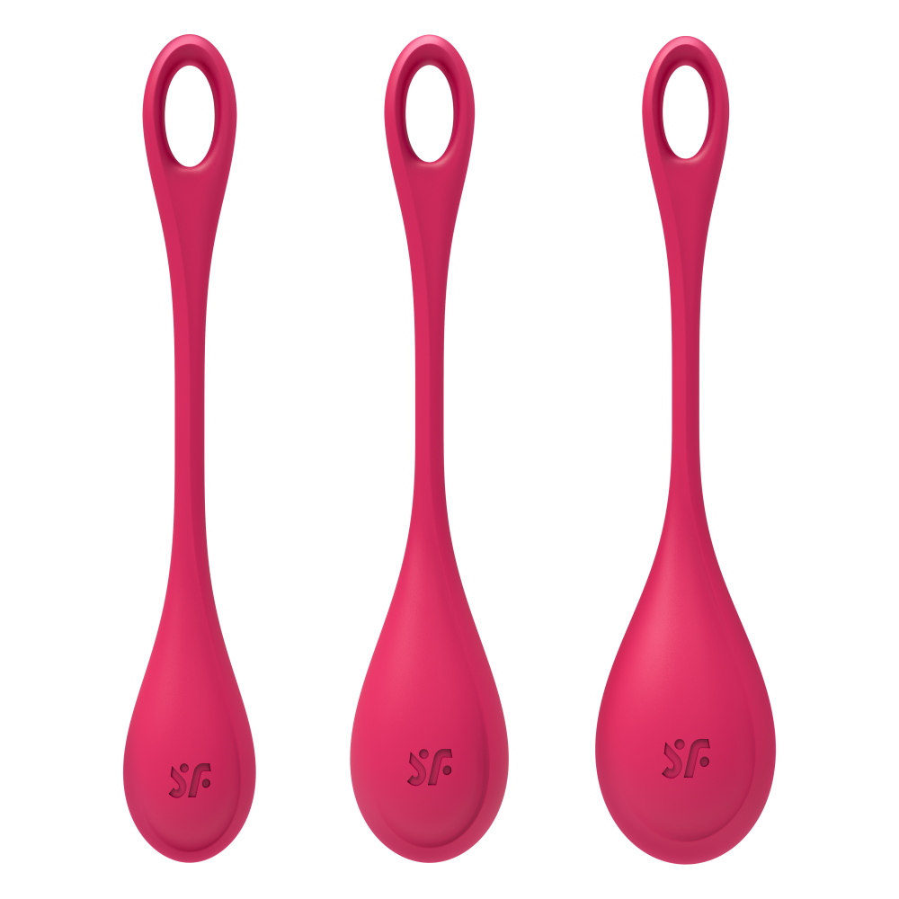 Satisfyer Yoni Power 1 Red Silikon 3 Adet Kegel Egzersiz Top Seti