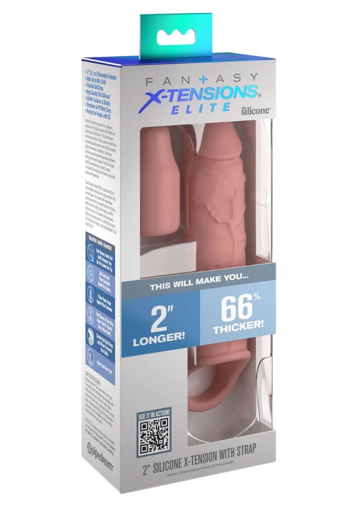 Fantasy Extension Elite 20 Cm Testis Halkalı 7.1 Cm Uzatmalı Penis Kılıfı