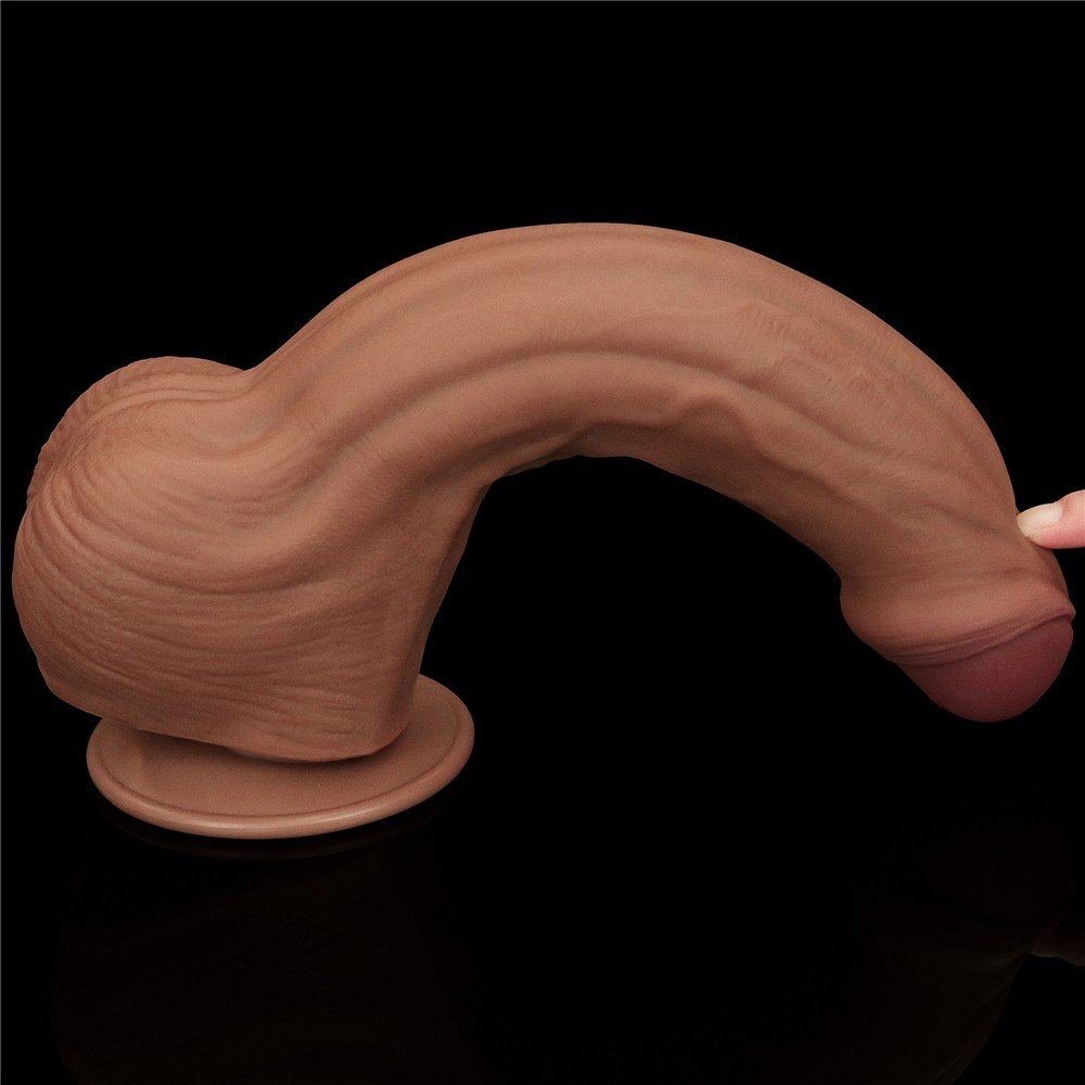 Lovetoy Brown King Size Hareketli Dış Yüzey Ultra Yumuşak 29 Cm Realistik Penis