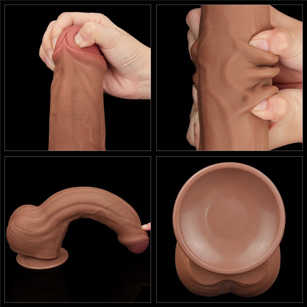 Lovetoy Brown King Size Hareketli Dış Yüzey Ultra Yumuşak 29 Cm Realistik Penis