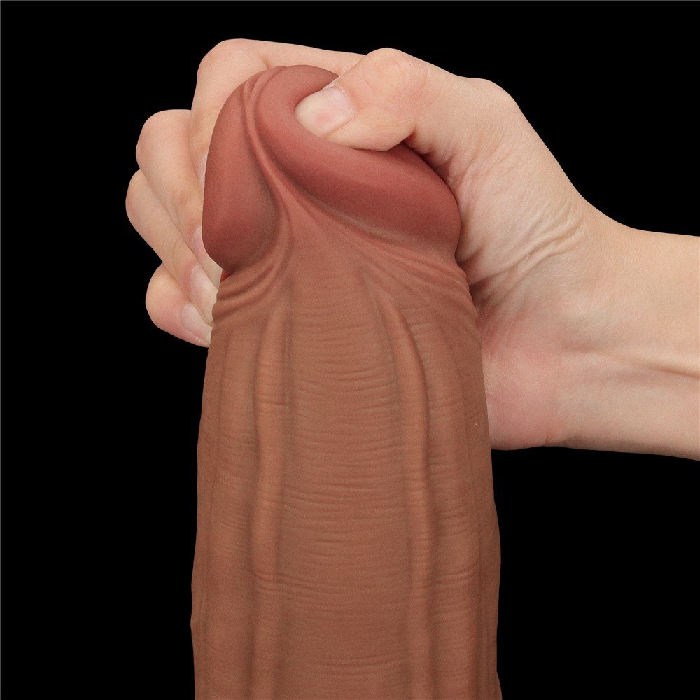 Lovetoy Brown King Size Hareketli Dış Yüzey Ultra Yumuşak 31 Cm Realistik Penis