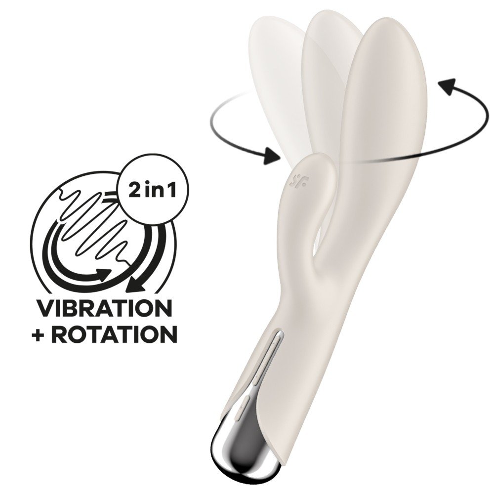 Satisfyer Spinning Döner Başlıklı Rabbit Vibratör Bej