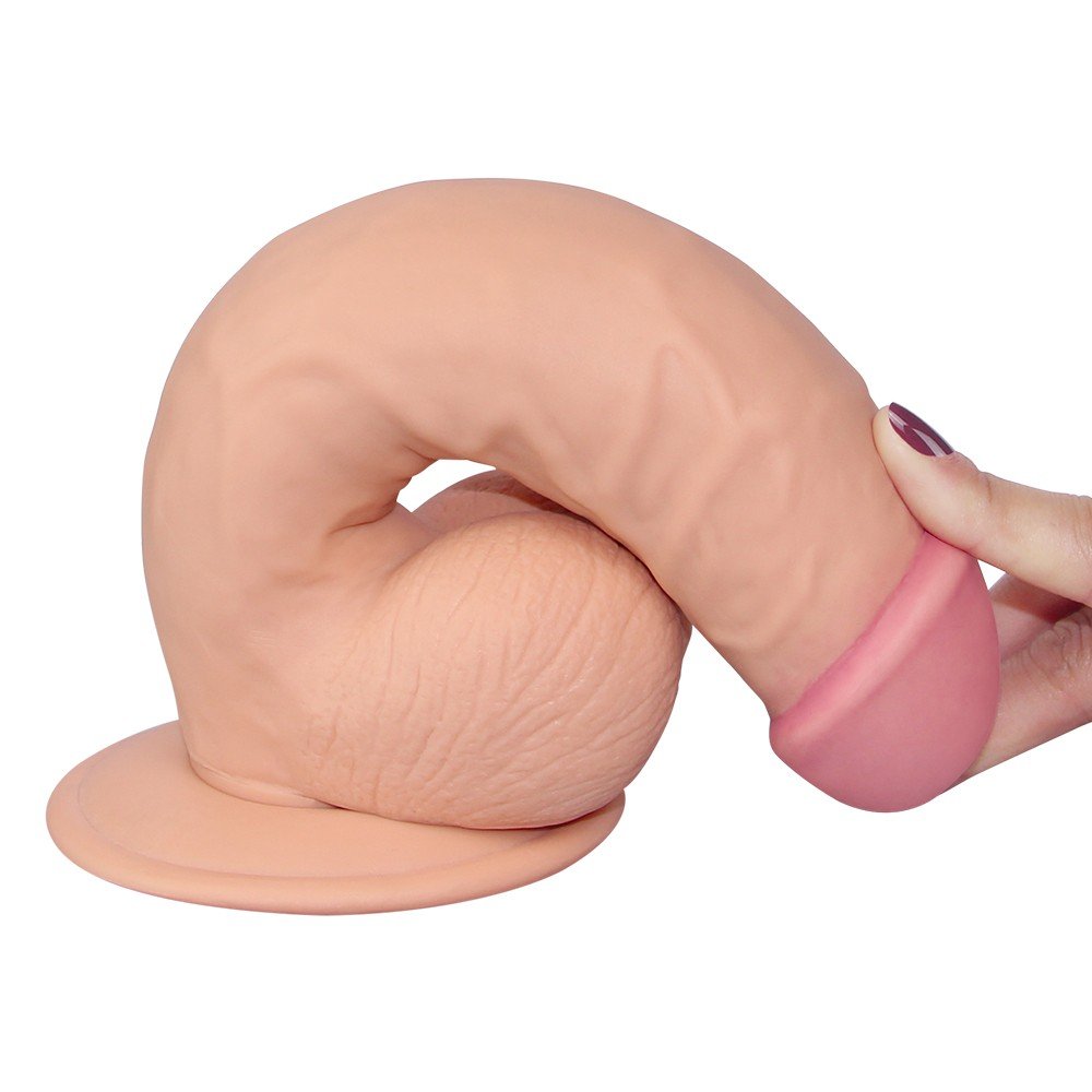 Yeni Nesil Ultra Yumuşak Özel Dokulu 18 Cm Realistik Kemerli Penis-1081