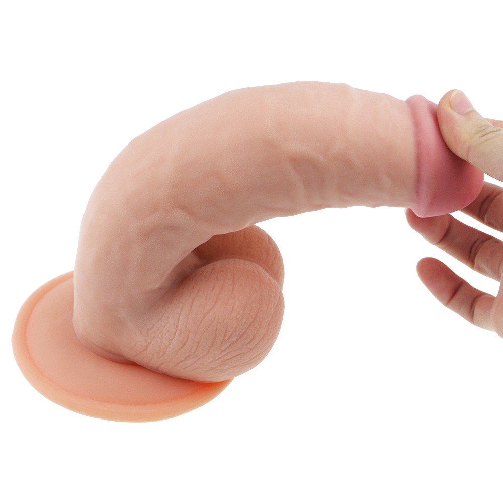 Yeni Nesil Ultra Yumuşak Özel Dokulu 18 Cm Realistik Kemerli Penis-1081