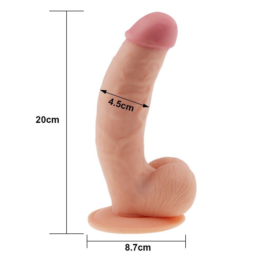 Yeni Nesil Ultra Yumuşak Özel Dokulu 18 Cm Realistik Kemerli Penis-1081