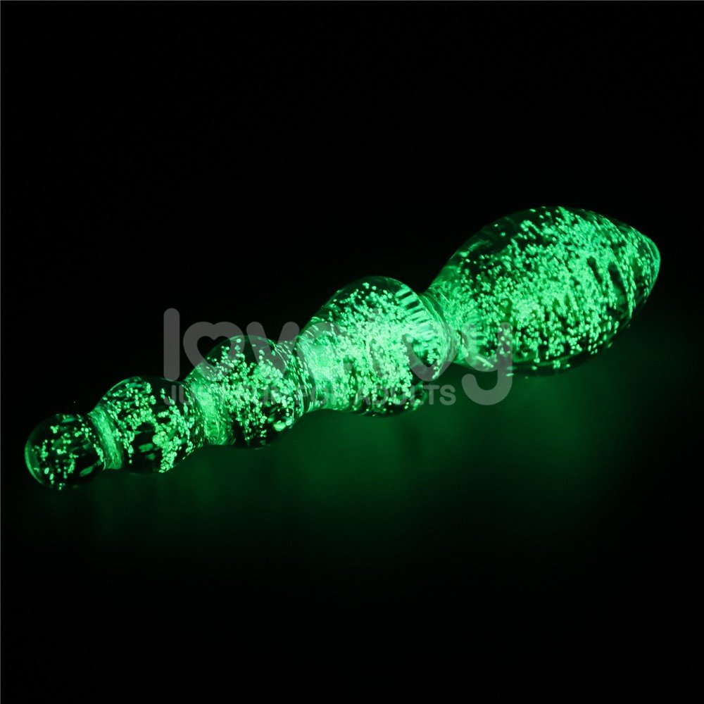 Glow-in-the-dark Twilight Gleam Glass Gece Parlayan Cam Dildo