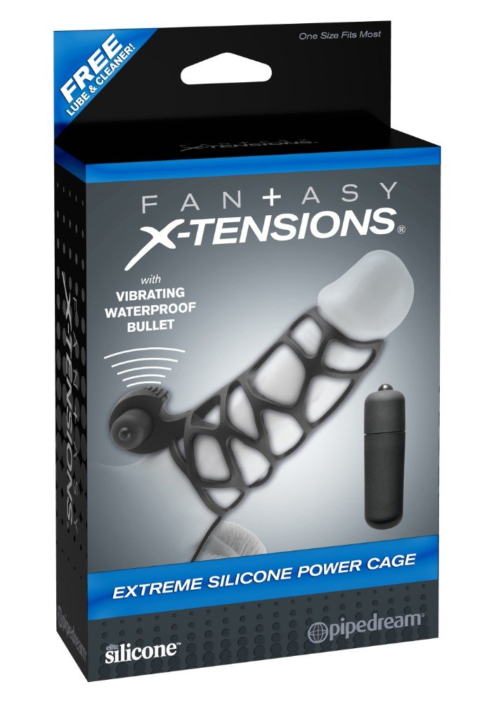 FX Extreme Silicone Power Cage Klitoris Uyarıcı Titreşimli Yumuşak Silikon Penis Kafesi Kılıfı