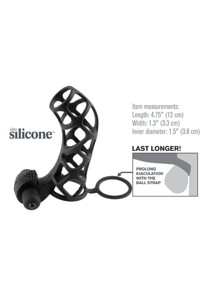 FX Extreme Silicone Power Cage Klitoris Uyarıcı Titreşimli Yumuşak Silikon Penis Kafesi Kılıfı