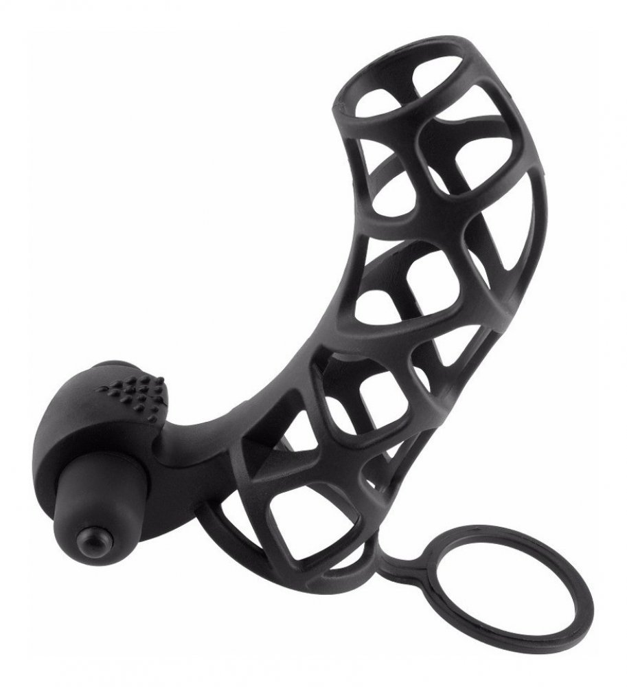 FX Extreme Silicone Power Cage Klitoris Uyarıcı Titreşimli Yumuşak Silikon Penis Kafesi Kılıfı