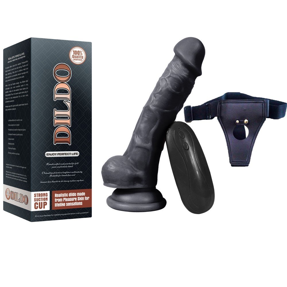 Dildo Series Adonis 17 Cm 10 Modlu Titreşimli Belden Bağlamalı Realistik Penis