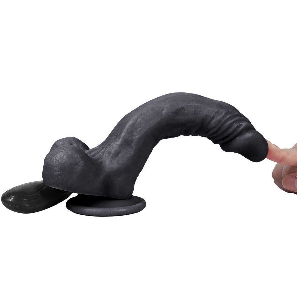 Dildo Series Xuanyuan 21 Cm 10 Modlu Titreşimli Siyah Realistik Penis