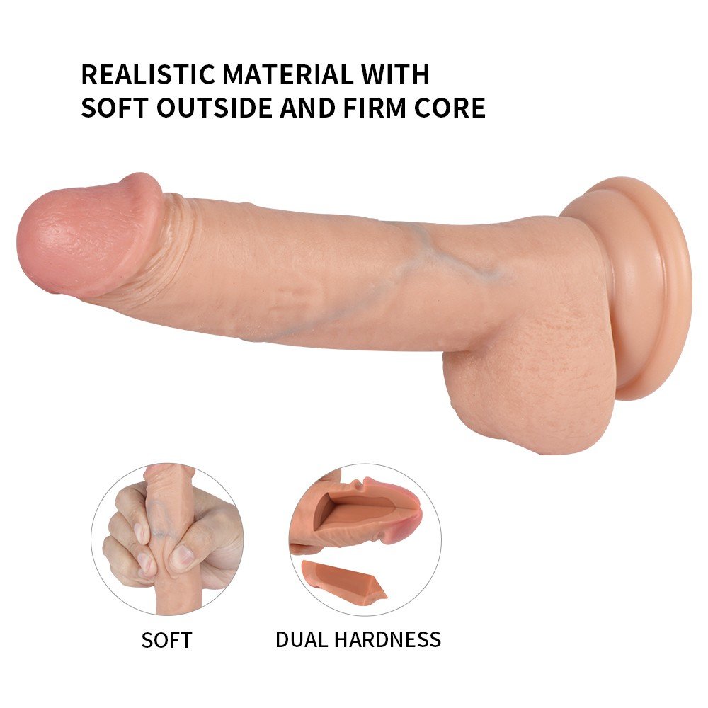 Addison Ultra Yumuşak Çift Katmanlı 17 Cm Realistik Kemerli Penis Dildo