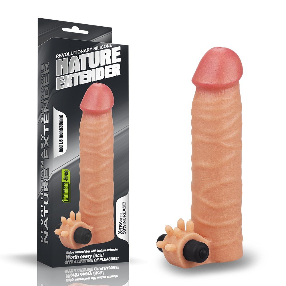 Nature Cock Özel Seri Titreşimli 4 Cm Uzatmalı Penis Kılıfı