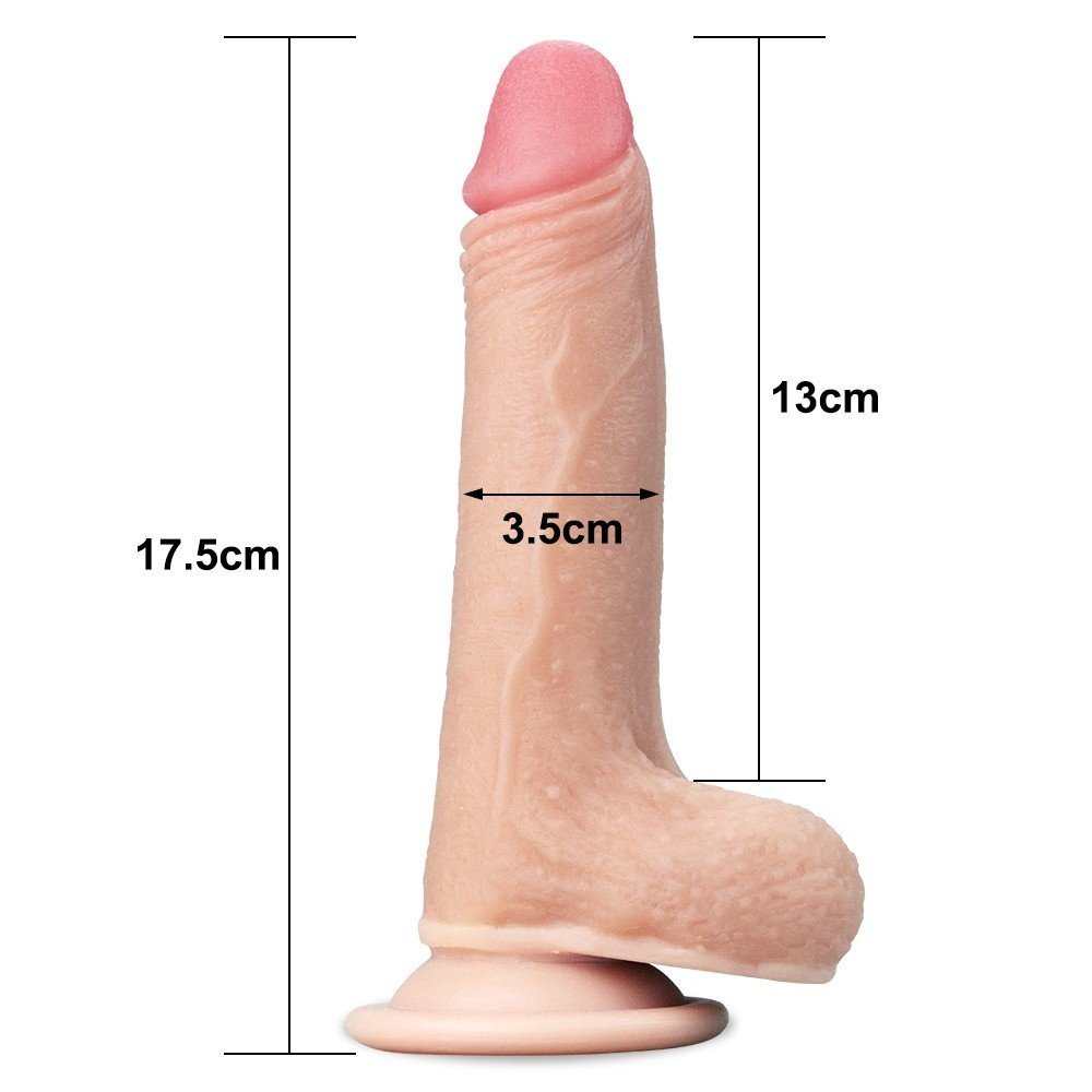 Love Toy Hareketli Dış Yüzey Ultra Yumuşak 17 Cm Kemerli Realistik Penis-317001