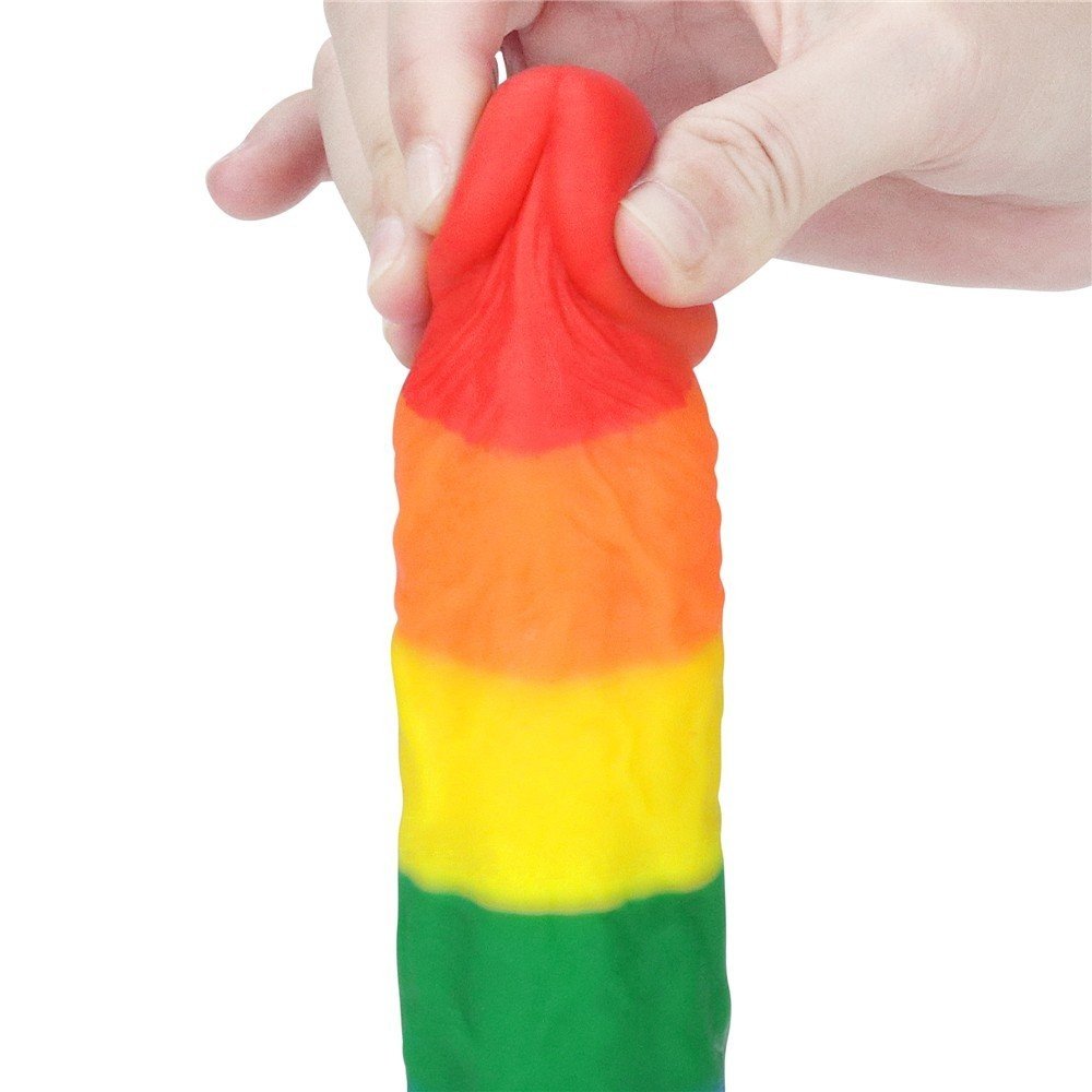 Lovetoy Prider Gökkuşağı Renkli 21 Cm Belden Bağlamalı Realistik Penis-410027