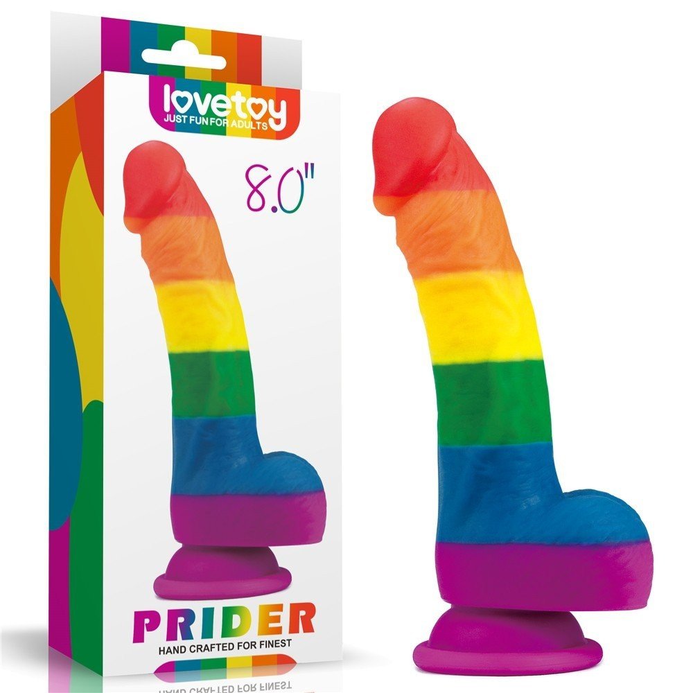 Lovetoy Prider Gökkuşağı Renkli 21 Cm Belden Bağlamalı Realistik Penis-410027