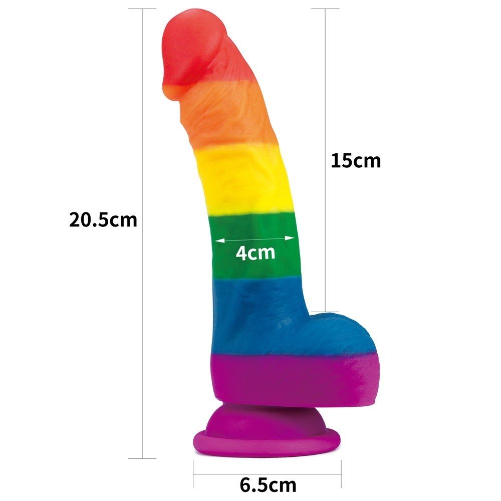 Lovetoy Prider Gökkuşağı Renkli 21 Cm Belden Bağlamalı Realistik Penis-410027