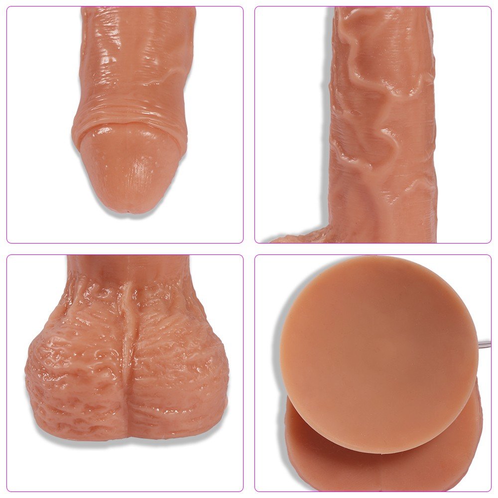 Parkar 18 Cm Oynar Başlı 6 Mod ve 6 Hıza Sahip Realistik Kemerli Penis