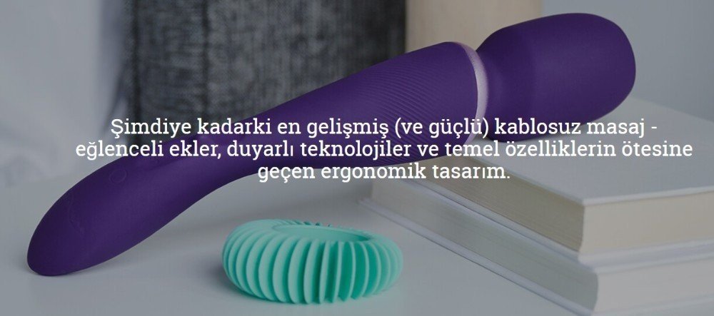 We-Vibe Wand Akıllı Telefon Kontrol Ultra Güçlü Masaj Vibratör (Kutusuz Sıfır Ürün)