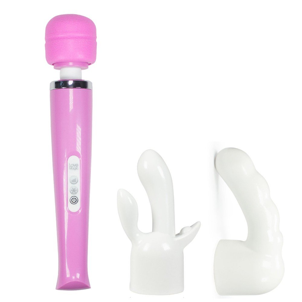 Magic Wand 20 Hızlı Şarjlı Pembe Masaj ve Orgazm Vibratör + 2 Başlık 