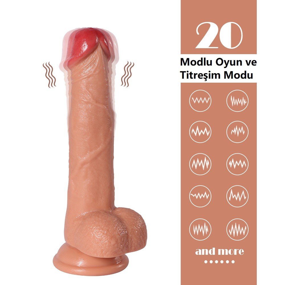 Archie 21 Cm Kumandalı 20 Modlu Titreşimli Kemerli Realistik Penis