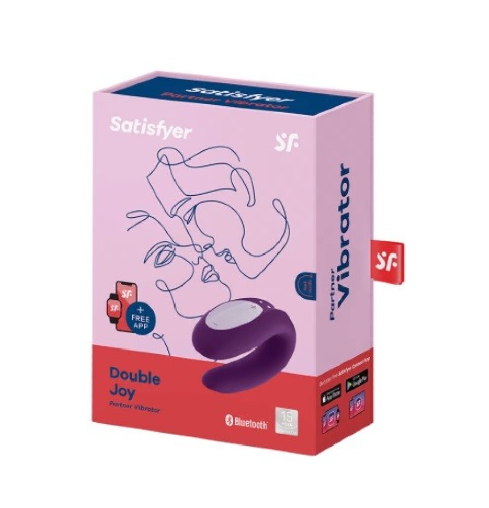 Satisfyer Double Joy Violet Telefon Kontrol Çiftlere Özel Vibratör	