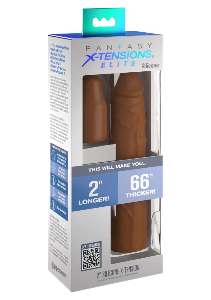 Fantasy Extension Elite 20 Cm Caramel Silikon Penis Kılıfı 