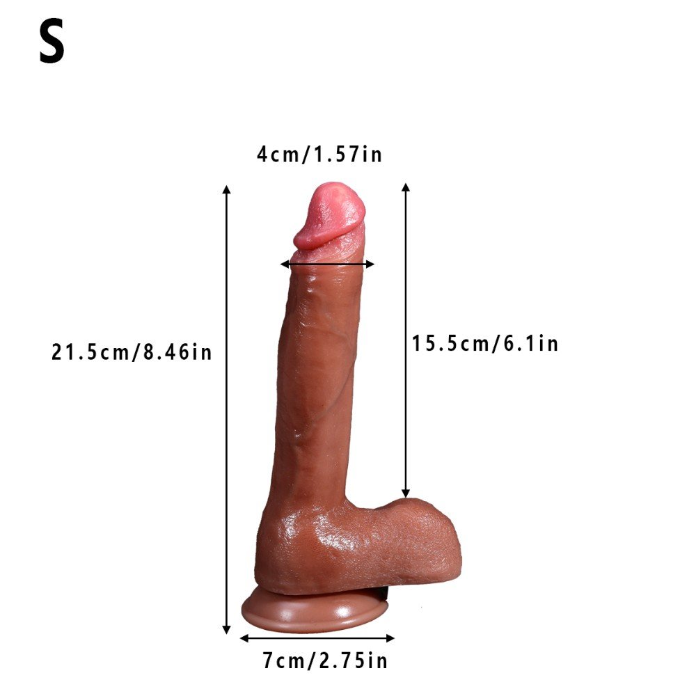 21.5 Cm Çift Katmanlı Gerçek Ten Dokusunda Realistik Penis