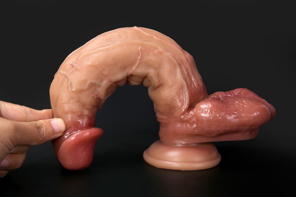 26 Cm Gerçek Dokulu Çift Katmanlı Damarlı Realistik Kemerli Penis 