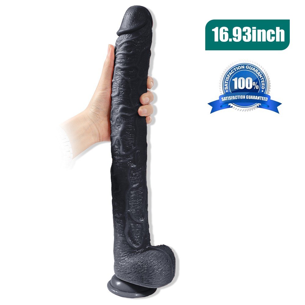 Bonilove Huoer Sword 43 Cm Realistik Damarlı Dev Siyah Penis